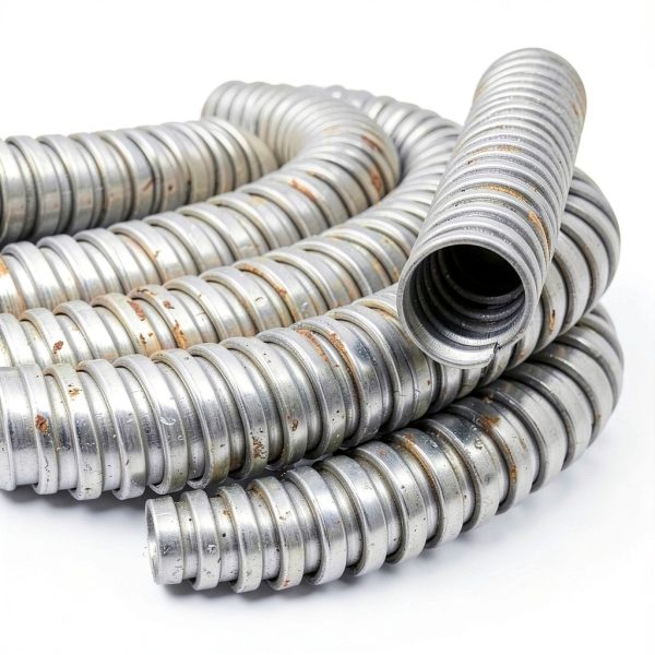 50 ft 3/4 Inch Reduced Wall Flexible Metal Conduit, Galvanized Steel Outdoor Electrical Conduit for Greenfield Wiring, Cable Management-2