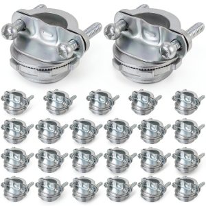Cable Connector QWORK 3/4" Clamp Metal – Zinc Alloy, 25‑Piece Set-0