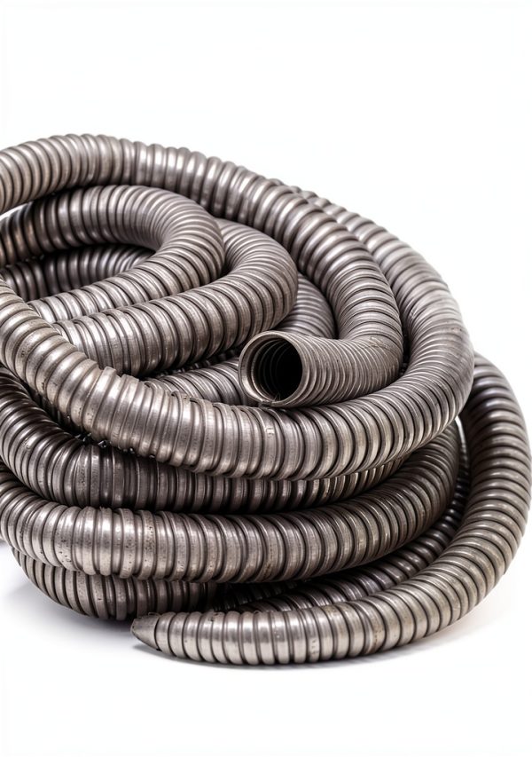 50 ft 3/4 Inch Reduced Wall Flexible Metal Conduit, Galvanized Steel Outdoor Electrical Conduit for Greenfield Wiring, Cable Management-3