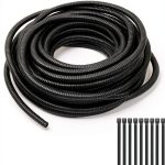 Closed 2pcs 5.2mmx7.2mm Inch Flexible Electrical Tubing-16.4ft Cord Protector Electric Wires Covers, Automotive Wire Flexible Conduit, Plastic Wire Cover with Cable Zip Tie.-0